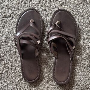 Charcoal Strappy Sandals